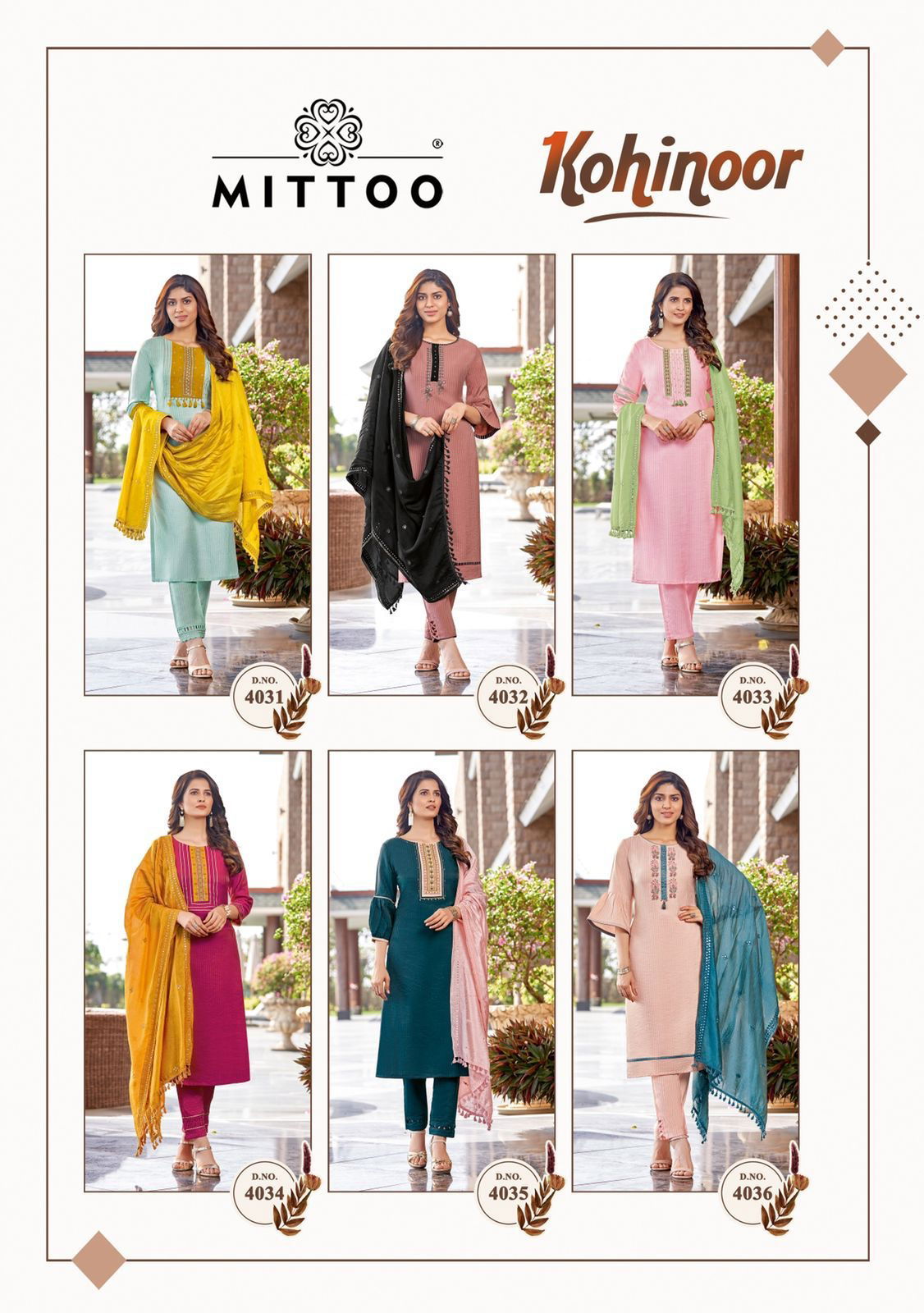  Kohinoor By Mittoo 4031-4036 Readymade Catalog 